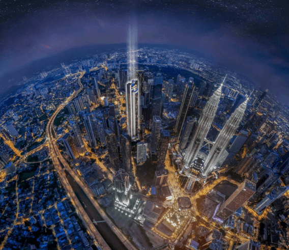 Aerial view of Kuala Lumpur City Centre
